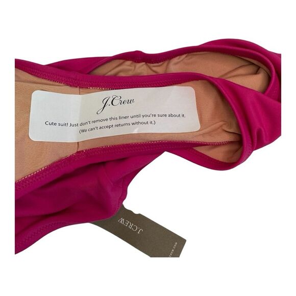 NWT J Crew Radiant Fuchsia High Rise Full Coverage Bikini Bottom Swimwear Sz XS - Picture 6 of 7